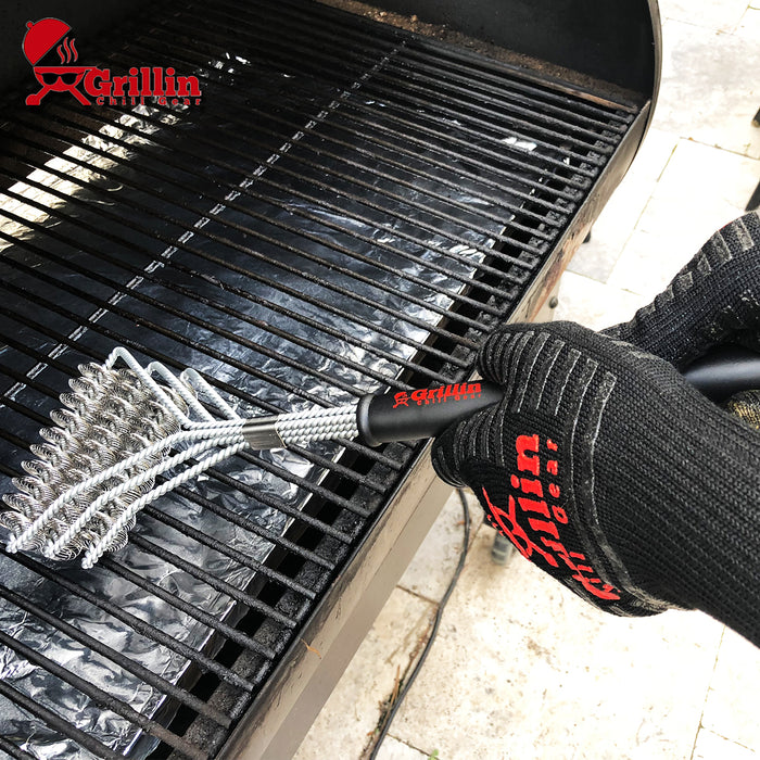 Barbecue Grill Brush, Bristle Free, 100% Rust Resistant Stainless Steel-  Grill Parts For Less