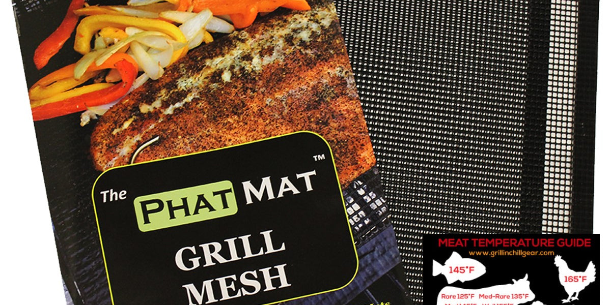 PhatMat Non Stick Grill Mesh Mats XL (2 pk) - 19x11 Heavy Duty